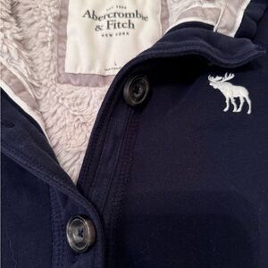 Abercrombie & Fitch Navy Blue sherpa Jacket